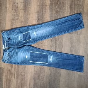 Madewell medium wash distressed denim 25 slim boy jean. Gently worn